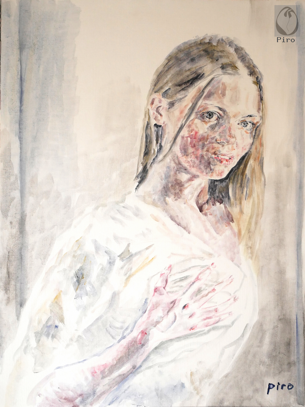 oil on paper - olio su carta di Piro